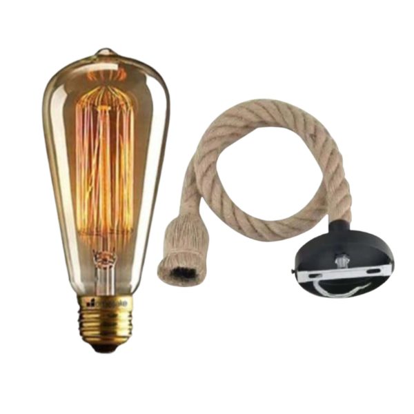 Filament bulb with rope holder
